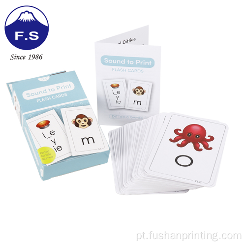 Cartões de flash de alfabetismo educacional de design de impressão personalizada